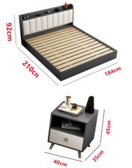 Giường ngủ hiện đại bằng gỗ công nghiệp cao cấp AMIZ-003