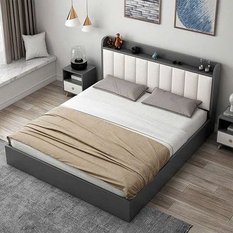 Giường ngủ hiện đại bằng gỗ công nghiệp cao cấp AMIZ-003