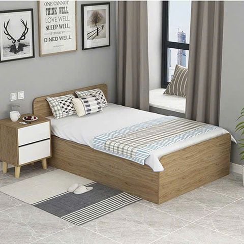 Giường đơn bằng gỗ công nghiệp thiết kế đơn giản AMIZ-004