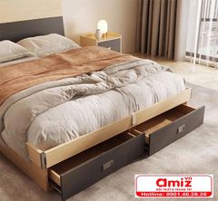 Giường ngủ kiểu Nhật gỗ MDF đơn giản AMIZ-005