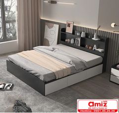 Giường ngủ gỗ MDF thiết kế kiểu dáng đơn giản AMIZ-006