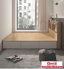 Giường ngủ gỗ MDF thiết kế kiểu dáng đơn giản AMIZ-006