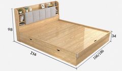 Giường ngủ gia đình cao cấp làm bằng gỗ AMIZ-008