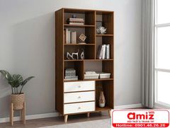 Tủ sách gỗ công nghiệp thiết kế tiện dụng AMIZ-008