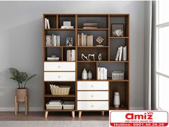 Tủ sách gỗ công nghiệp thiết kế tiện dụng AMIZ-008