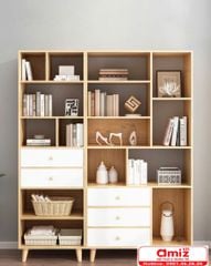 Tủ sách gỗ công nghiệp thiết kế tiện dụng AMIZ-008
