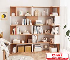 Kệ sách 7 tầng thiết kế hình chữ L AMIZ-014