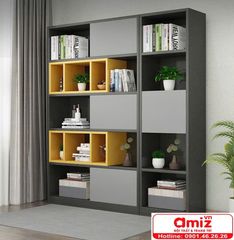 Kệ sách bằng gỗ thiết kế hiện đại AMIZ-015