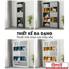 Kệ sách bằng gỗ thiết kế hiện đại AMIZ-015
