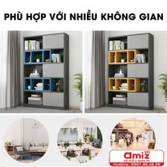 Kệ sách bằng gỗ thiết kế hiện đại AMIZ-015