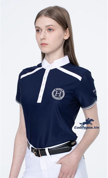 Áo thun polo cưỡi ngựa nữ phong cách quý tộc hillman 316