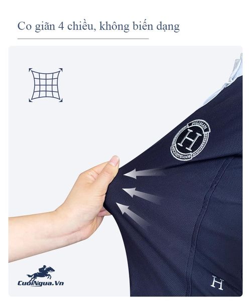 Áo thun polo cưỡi ngựa nữ phong cách quý tộc hillman 316