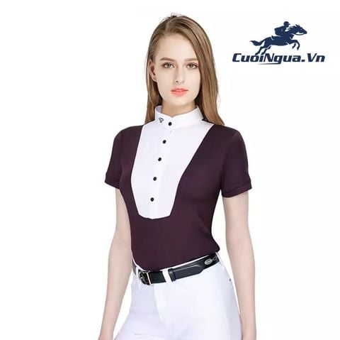 Áo Thun Cưỡi Ngựa Nữ Cộc Tay - AN571 - Nâu Đỏ