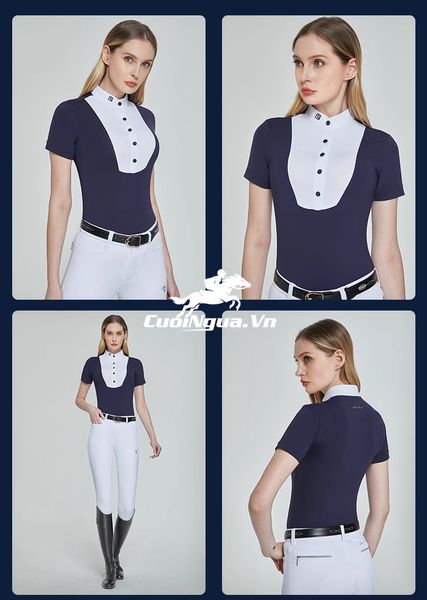 Áo Thun polo cưỡi ngựa nữ phong cách quý tộc marcell bisset AN571