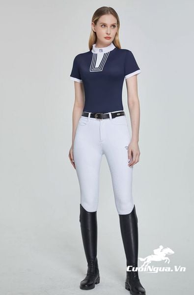 Áo thun polo cưỡi ngựa nữ phong cách quý tộc hillman marcel bisset 126