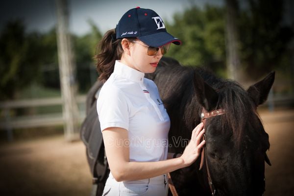 Áo thun polo cưỡi ngựa nữ phong cách quý tộc baslong