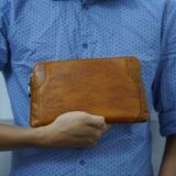  Ví Cầm Tay CLUTCH Nam Da Bò VEG Patina Ý Nhập Khẩu CLH247 