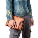  Ví Cầm Tay CLUTCH Nam Da Bò VEG Patina Ý Nhập Khẩu Cao Cấp CLH249 