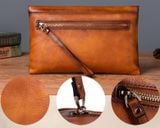  Ví Cầm Tay CLUTCH Nam Da Bò VEG Patina Ý Nhập Khẩu CLH283 