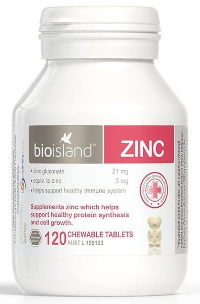 Bio Island ZinC - Viên Bổ Sung Kẽm Cho Bé 120 Viên