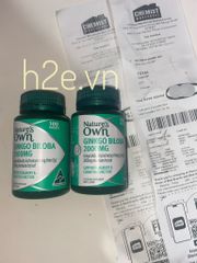 Nature's Own Ginkgo Biloba 2000mg - Bổ Não Tăng Cường Trí Nhớ Lọ 100 Viên