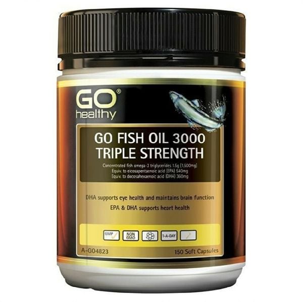 Viên uống dầu cá liều gấp 3 Go Healthy Fish 3000 Triple Strength Softgel 150 viên