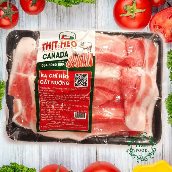 Ba chỉ heo Canada cắt nướng 1kg