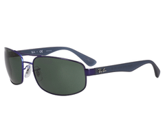 Ray-Ban Rectangle RB3445 Sunglasses - Matte Blue/Green