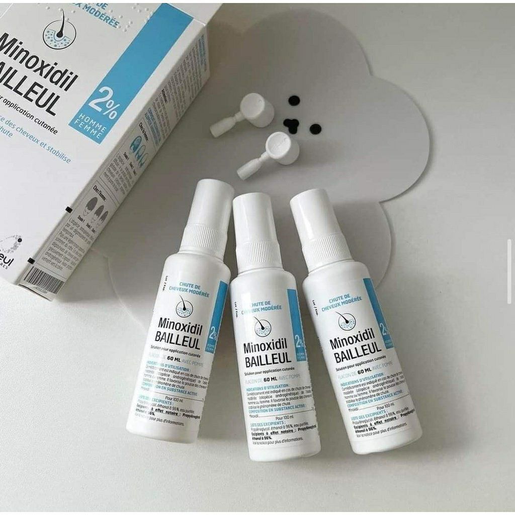 Set 3 Chai Xịt Mọc Tóc Bailleul Laboratoires Opodex Minoxidil 2% Của Pháp (60ml x 3)