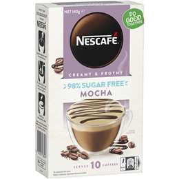 Cà phê pha sẵn Nescafe Coffee Sachets 98% Suger Free Mocha/ hộp 10 gói - Mua 3 hộp -> 150k/ hộp