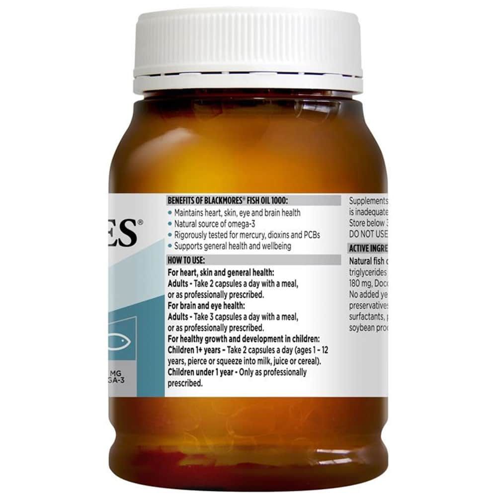 Viên uống dầu cá tự nhiên Blackmores Fish Oil 1000mg của Úc 200 viên