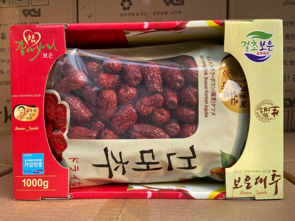 Táo đỏ khô Hàn Quốc hộp nơ Samsung Boeun Jujube 1kg