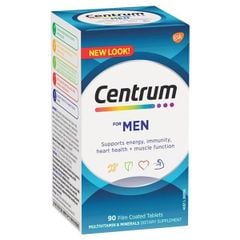Vitamin tổng hợp tăng cường sinh lực cho nam Centrum For Men của Úc 90 viên