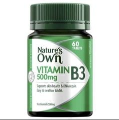 Viên uống bổ sung vitamin B3 Nature's Own Vitamin B3 500mg của Úc 60 viên