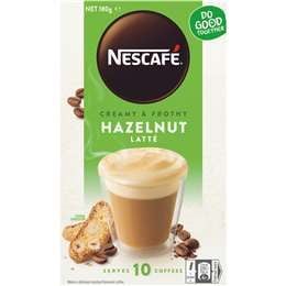 Nescafe Hazelnut Latte - Cafe Pha Sẵn Hộp 10 Gói - Mua 3 hộp -> 150k/ hộp