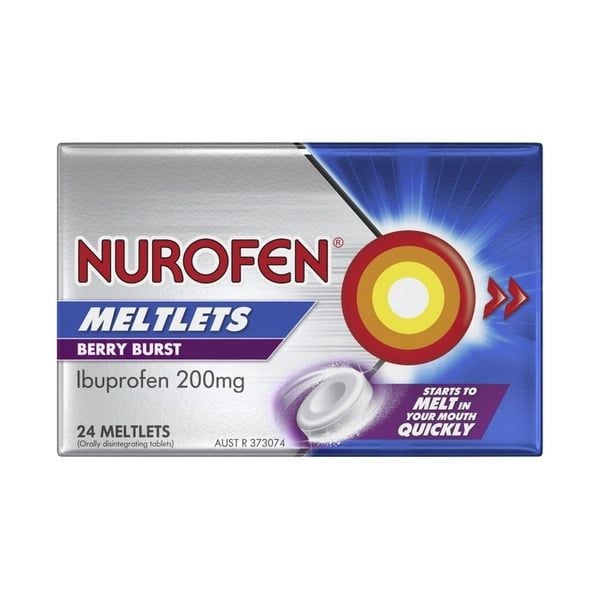 Viên Ngậm Giảm Đau Nurofen Meltlets Berry Burst Hộp 24 viên
