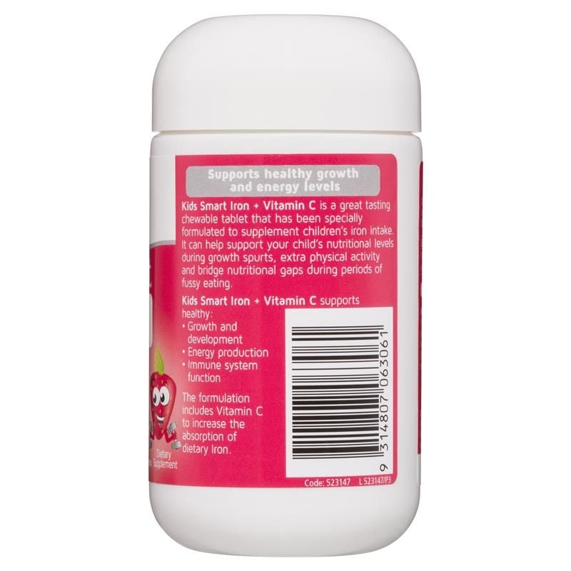 Viên Nhai Bổ Sung Sắt Và Vitamin C Nature's Way Kids Smart Iron + Vitamin C Lọ 50 Viên