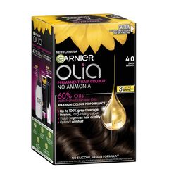 Thuốc nhuộm tóc phủ bạc Garnier Olia 4.0 Dark Brown