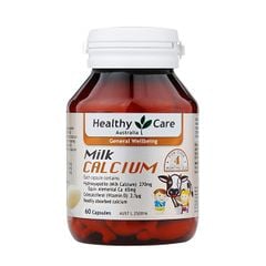 Viên sữa canxi Healthy Care Kids Milk Calcium cho trẻ trên 4 tháng tuổi của Úc 60 viên