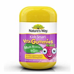 Kẹo dẻo bổ sung vitamin tổng hợp và rau củ cho bé Nature's Way Kids Smart Vita Gummies Multi-Vitamin + Vegies của Úc 60 viên