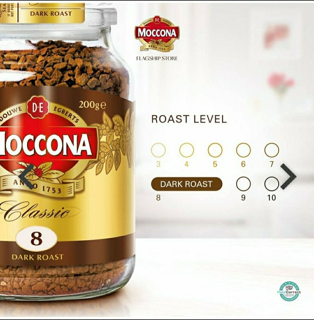 Moccona Classic 8 Dark Roast - Cafe Hòa Tan Rang Đậm Lọ 400g