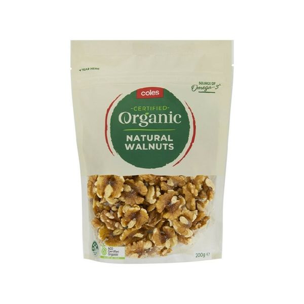 Hạt Óc Chó COLES 100% Organic Natural Walnuts Úc - Gói 200g