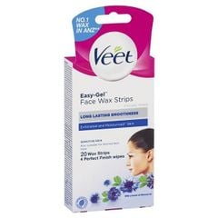 Miếng Tẩy Lông Ria Mép Veet Sensitive Face Wax Strips Hộp 20 Cái