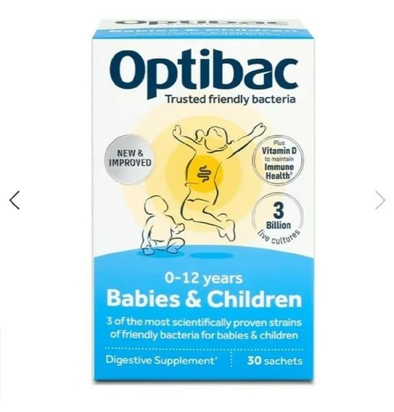 Men vi sinh Optibac cho trẻ từ sơ sinh 0 - 12 tuổi Babies & Children - hộp 30 gói