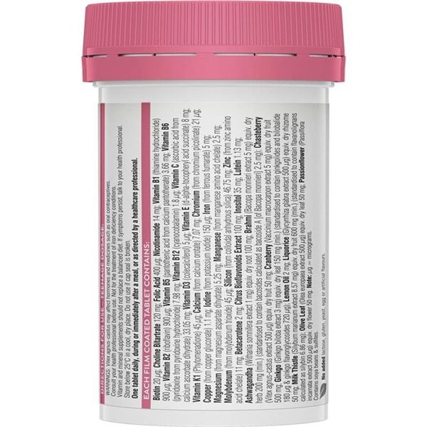 Vitamin Tổng Hợp Cho Bé Gái Tuổi Dậy Thì Swisse Teenage Ultivite Women's Multivitamin Lọ 60 Viên