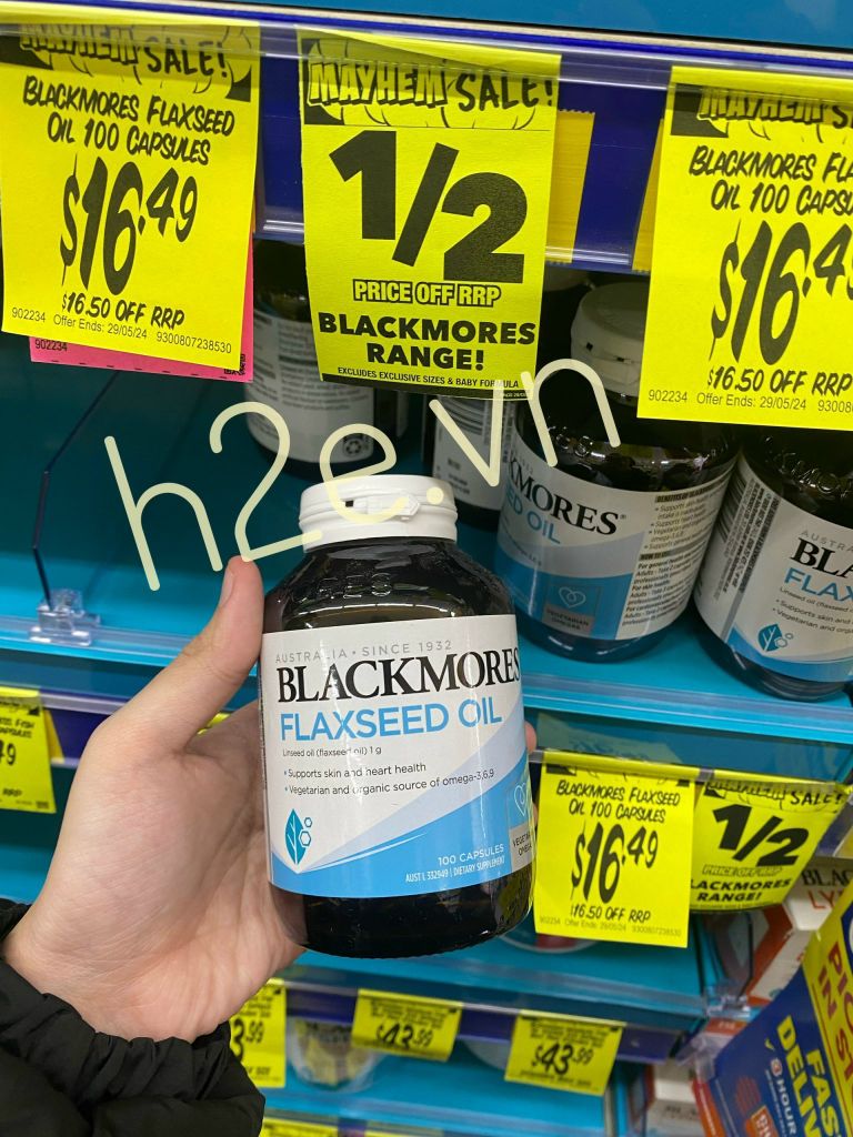 Dầu hạt lanh Blackmores Flaxseed Oil 1000mg của Úc 100 viên
