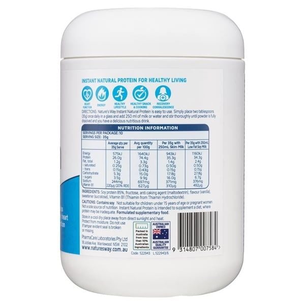 Bột Dinh Dưỡng Bổ Sung Protein Nature's Way Protein Plant-Based Vị Vani 375g