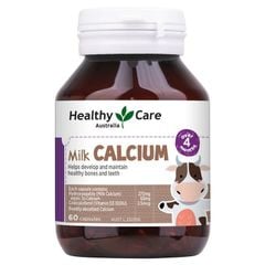 Viên sữa canxi Healthy Care Kids Milk Calcium cho trẻ trên 4 tháng tuổi của Úc 60 viên