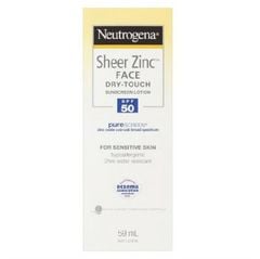 Kem Chống Nắng Vật Lý Neutrogena Sheer Zinc Face Dry Touch Spf 50+ 59ml