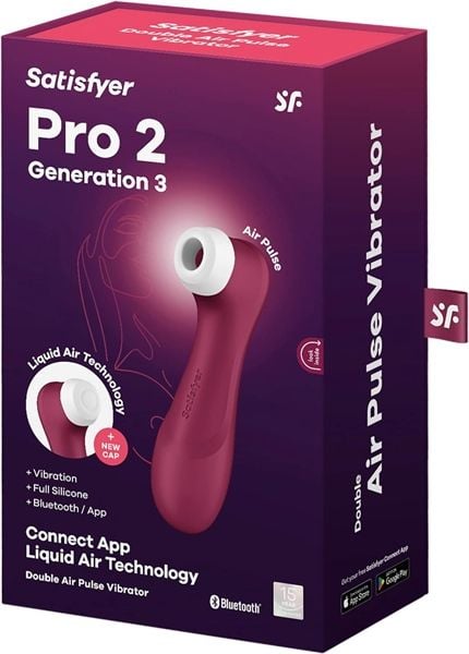 Satisfyer Pro 2 Generation 3 App Bluetooth Wine Red - Máy Mát Xa Kích Thích Âm Vật Với Công Nghệ Thổi Khí MÀU MẬN